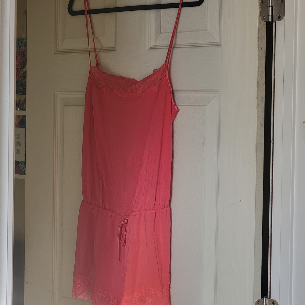 Victoria's Secret Coral Lace Romper